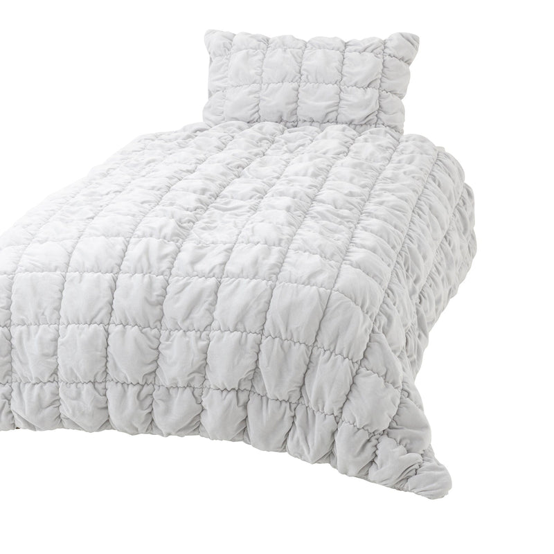 Warmy Square Quilt Duvet Cover Single Gray