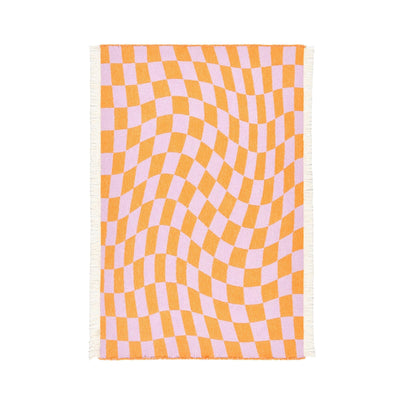 Checker Board Throw S Purple x orange