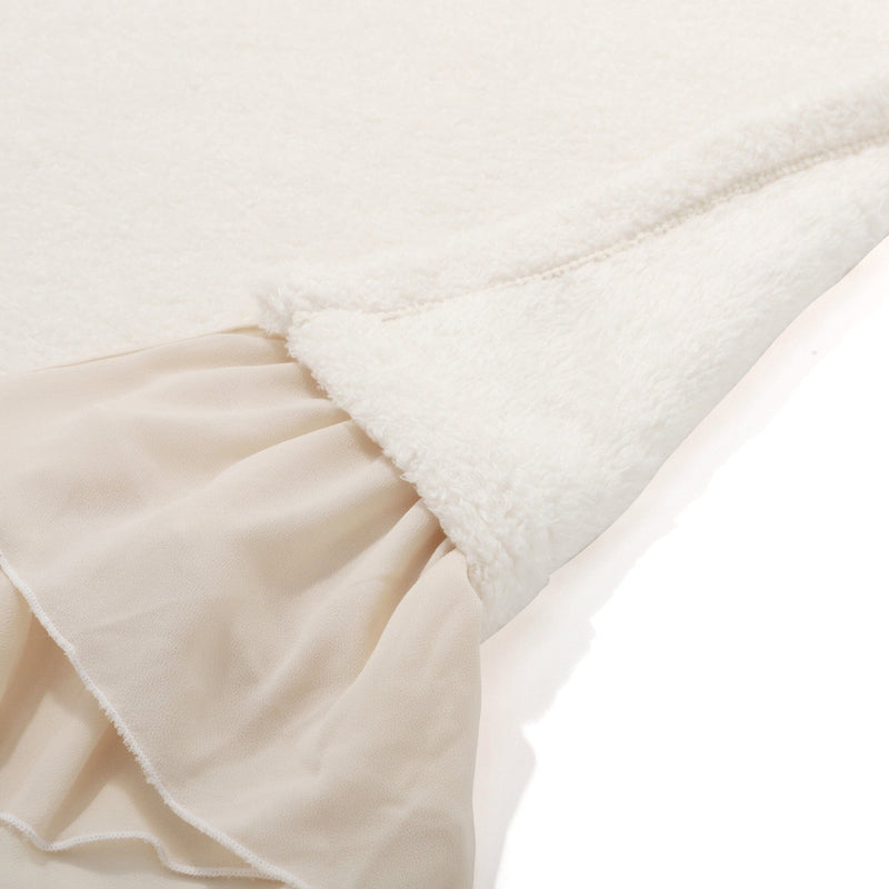 Fuwamoko Frill Throw (Knee Blanket) 1500 x 800 Ivory