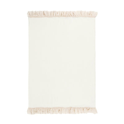 Fuwamoko frill throw (lap blanket) 1700 x 1300 Ivory