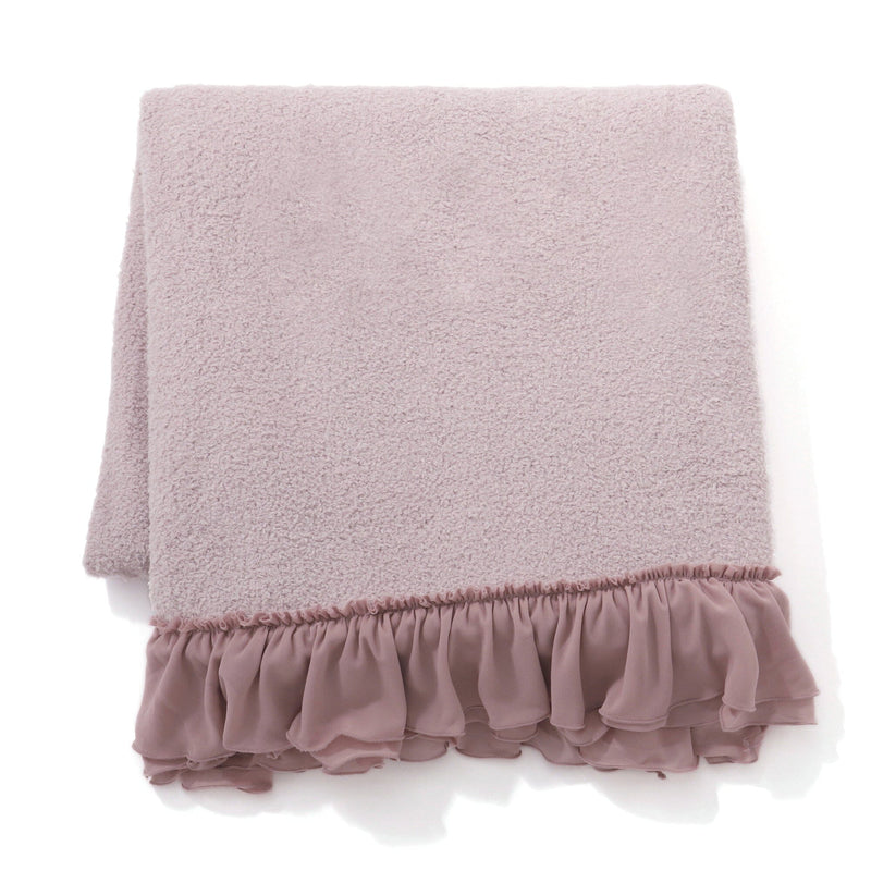 Fuwamoko frill throw (lap blanket) 1700 x 1300 Pink