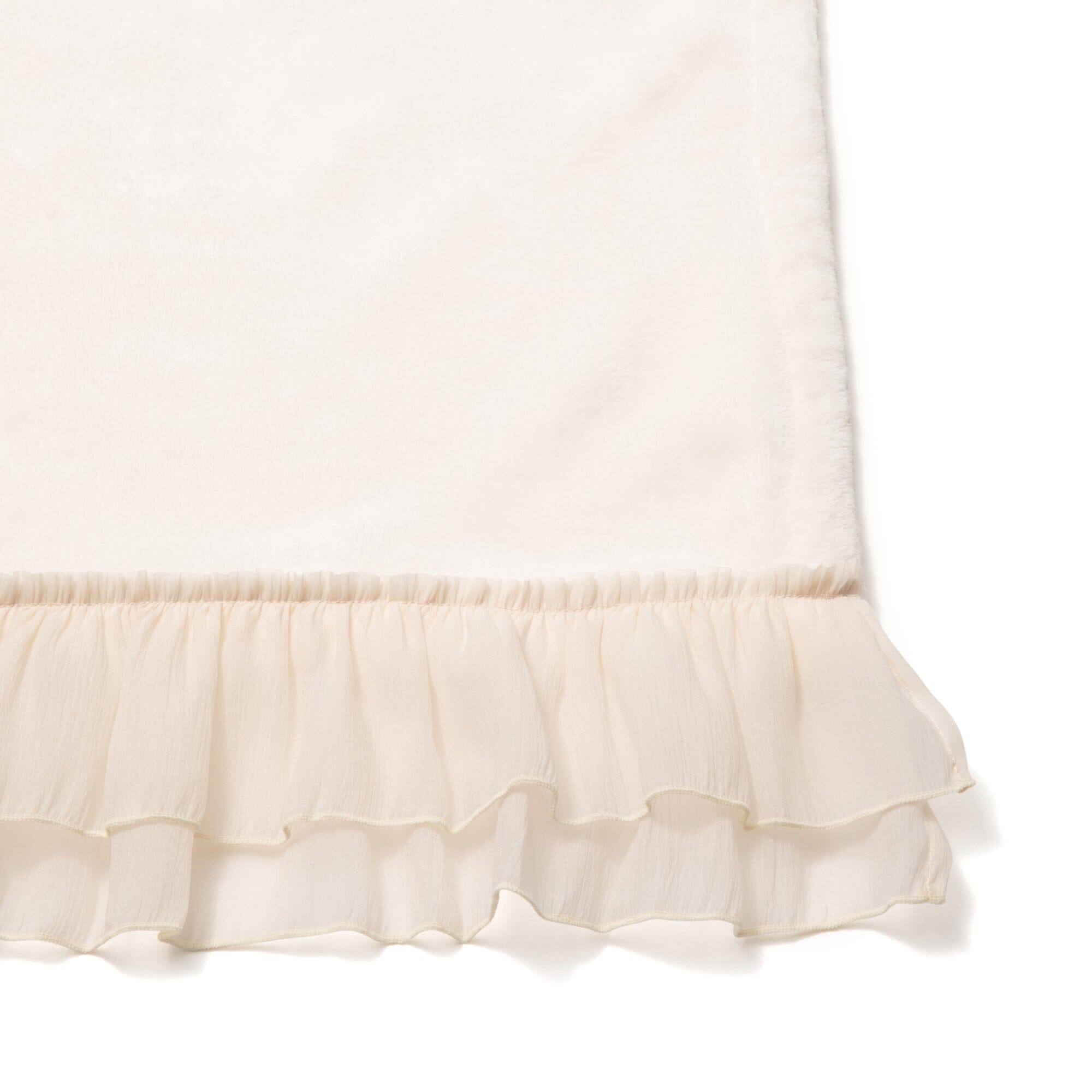 Smooth Frilled Throw (Lap Blanket) 1500 X 800 Ivory
