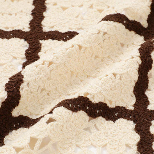 Autumn Flower Crochet Throw (1000x1500mm) Ivory