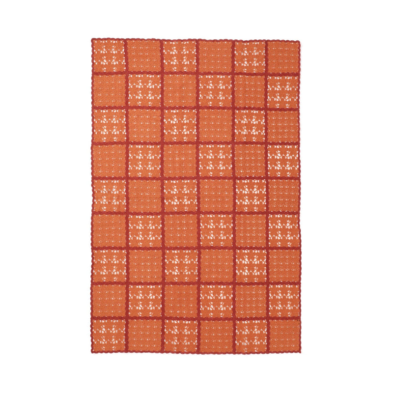 Autumn Flower Crochet Throw (Lap Blanket) 1000x1500mm Orange