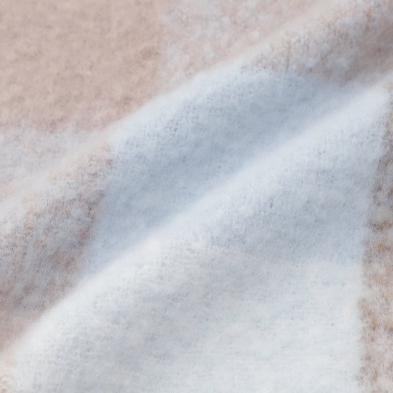 Mohair Style Check Throw  1700 X 1300 Blue