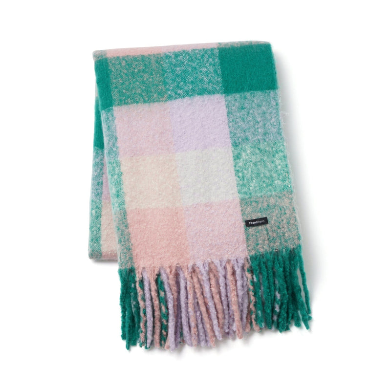 Mohair Style Check Throw  1700 X 1300 Pink