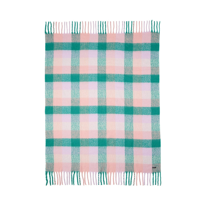 Mohair Style Check Throw  1700 X 1300 Pink