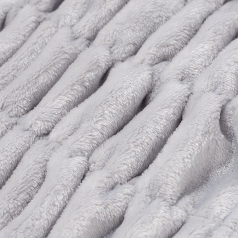 Fluffy Ripple Throw  1700 X 1300 Gray