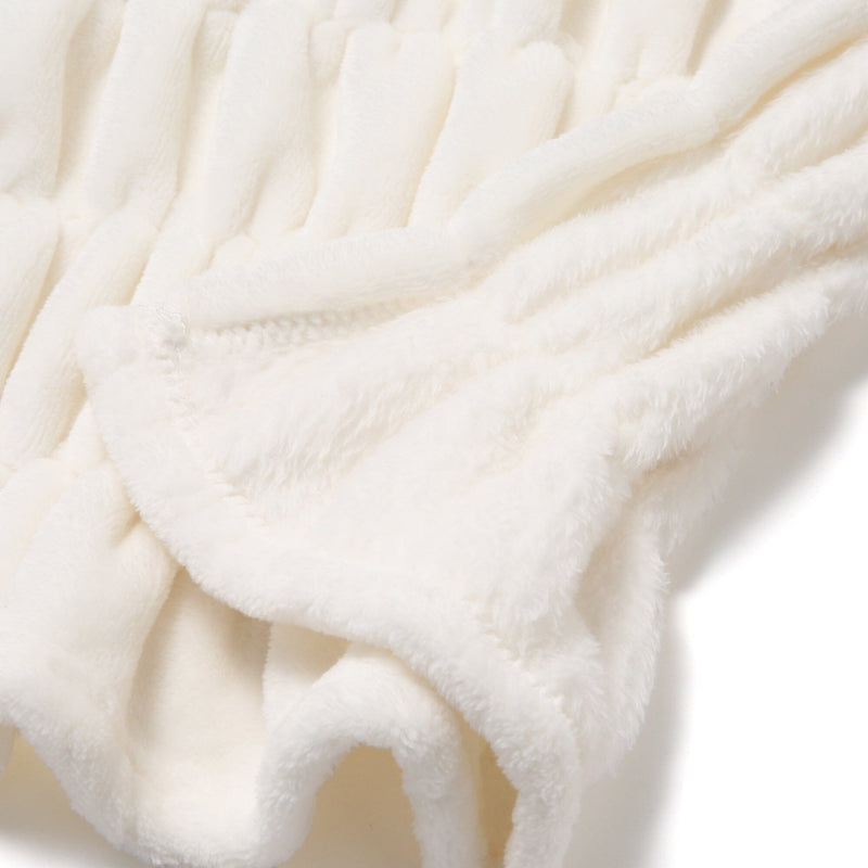 Fluffy Ripple Throw  1500 X 800 Ivory