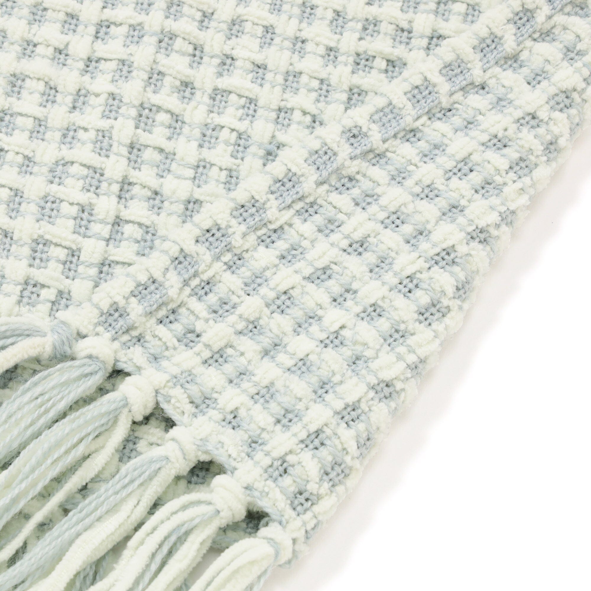 Soft Chenille Throw 1700 X 1300 Light Green X Light Blue
