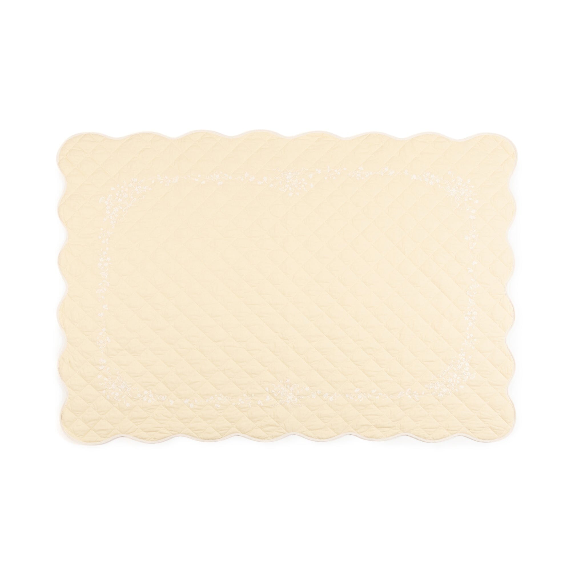 Multi Cover Embroidery Scallop Pattern Medium Yellow