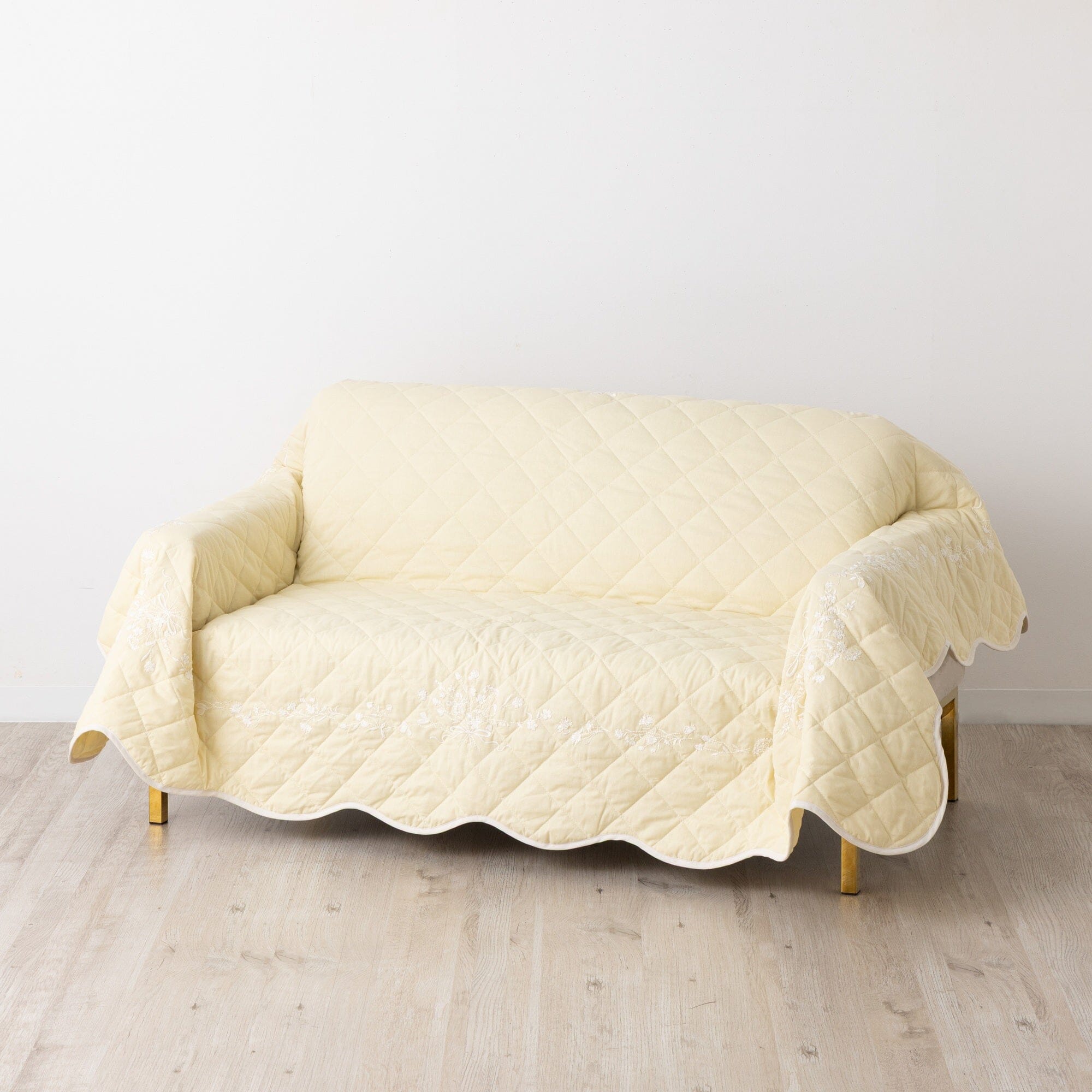 Multi Cover Embroidery Scallop Pattern Medium Yellow