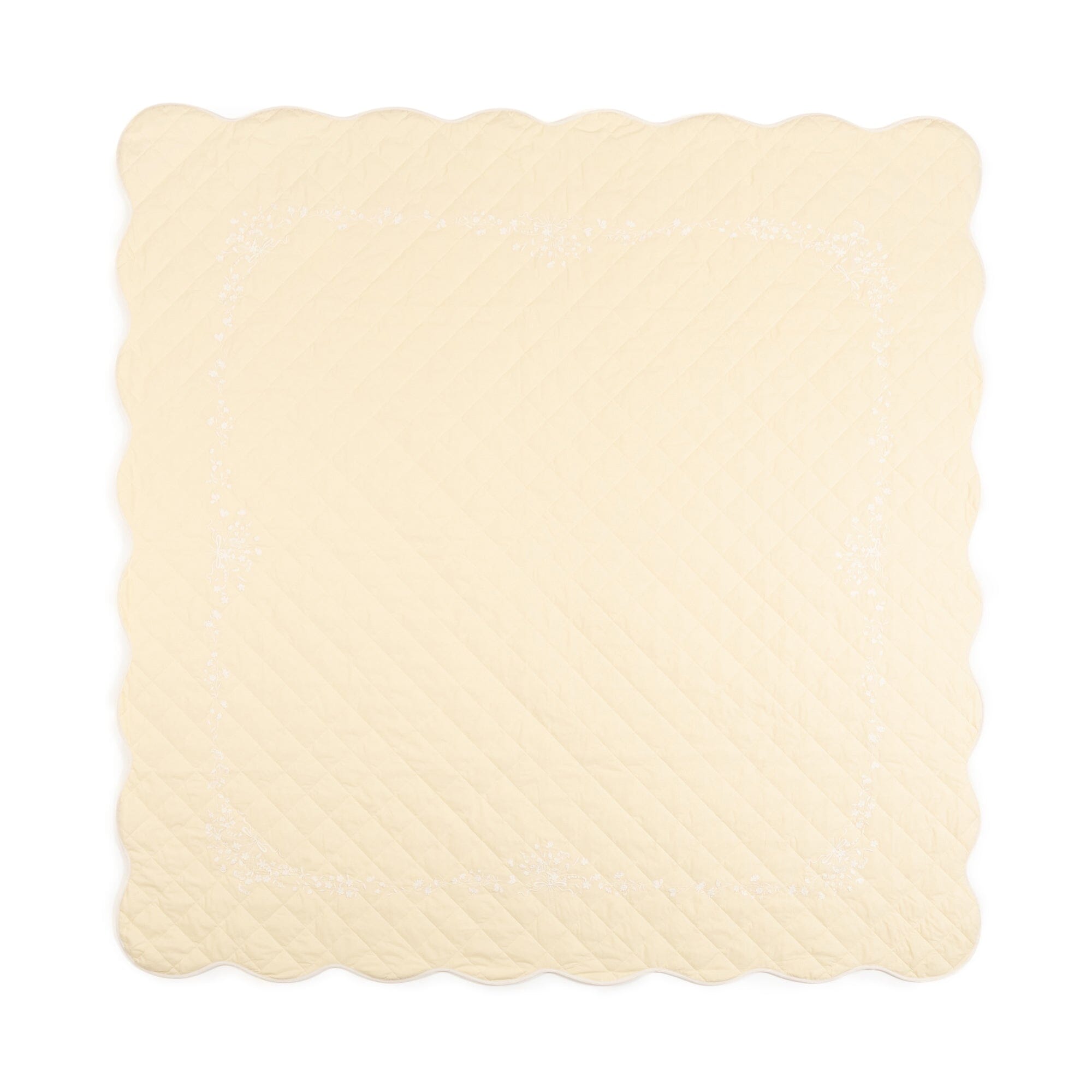 Multi Cover Embroidery Scallop Pattern Large Yellow