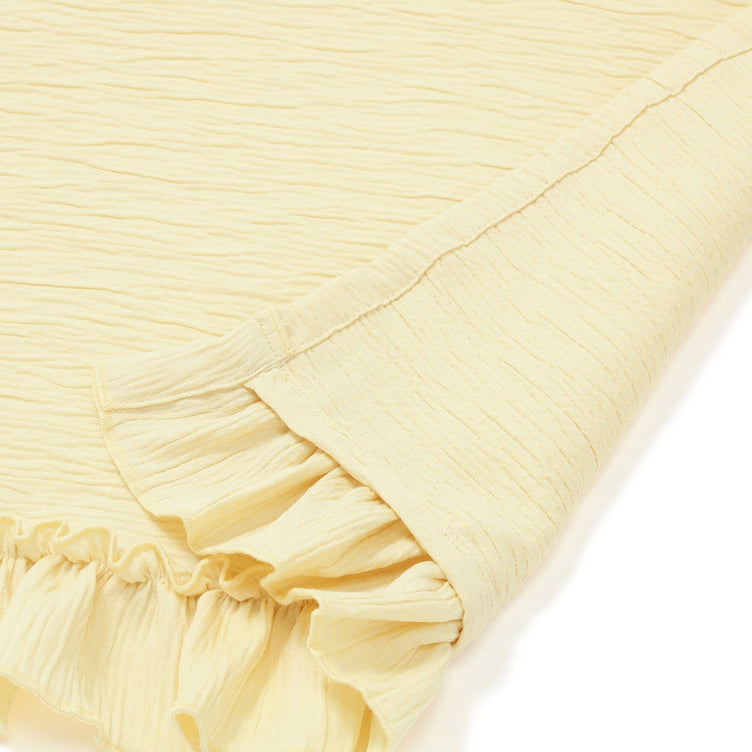 Frill Check Portable Throw 100X140 Yellow