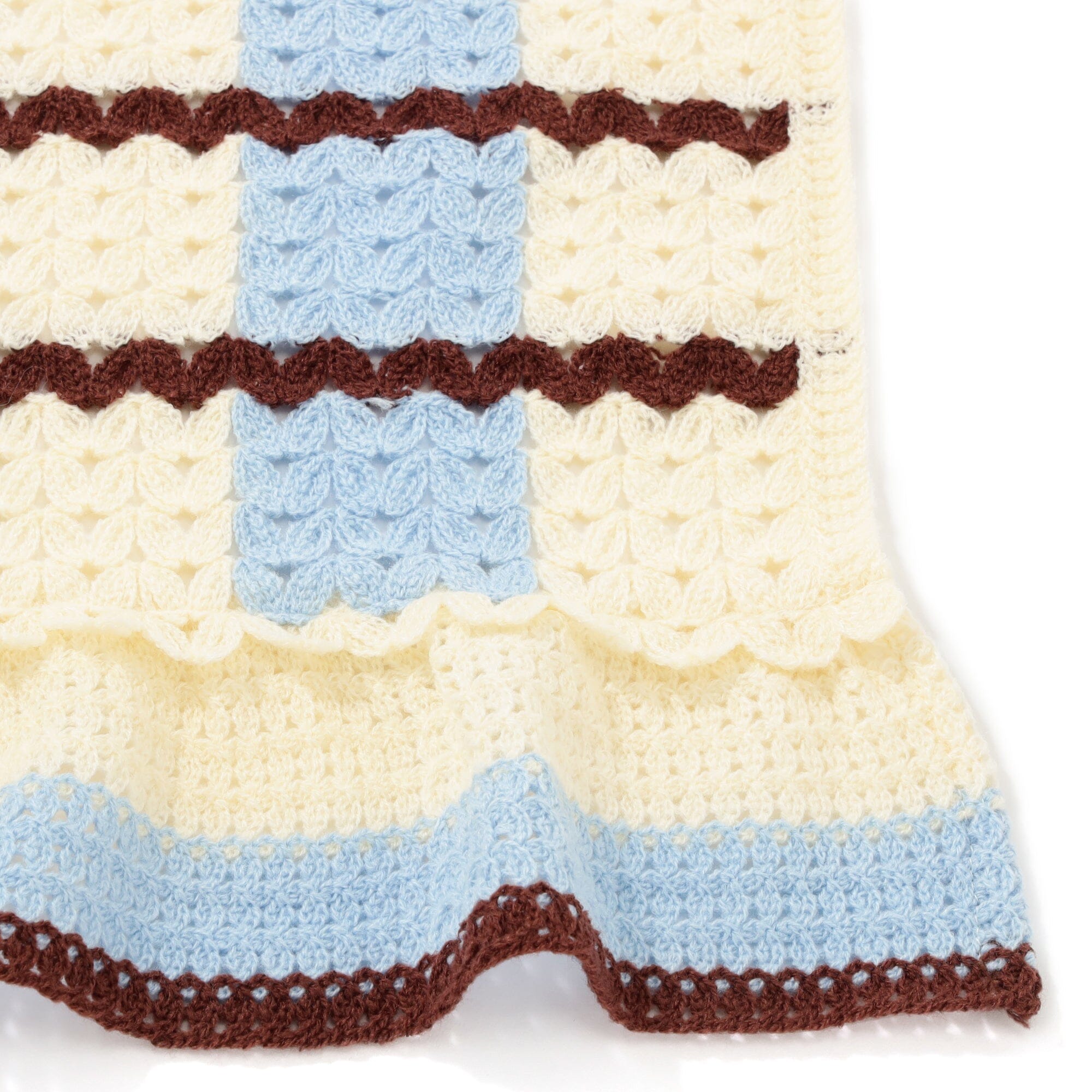 Frill Crochet Throw 1300 X 1000  Blue X Ivory