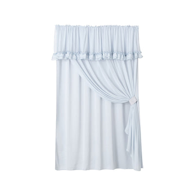 Frill Valance Curtain 1780 x 1000  Light Blue