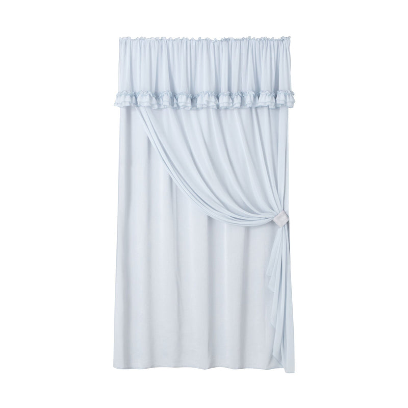 Frill Valance Curtain 2000 x 1000 Light Blue