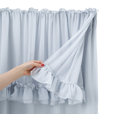 Frill Valance Curtain 2000 x 1000 Light Blue