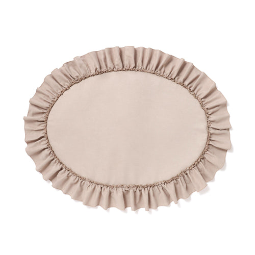 Frill Oval Mat Light Grey