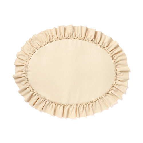 Frill Oval Mat Ivory