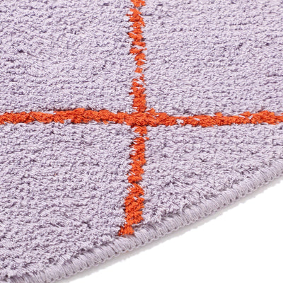 Windowpane Rug Round Φ1500 Purple X Orange