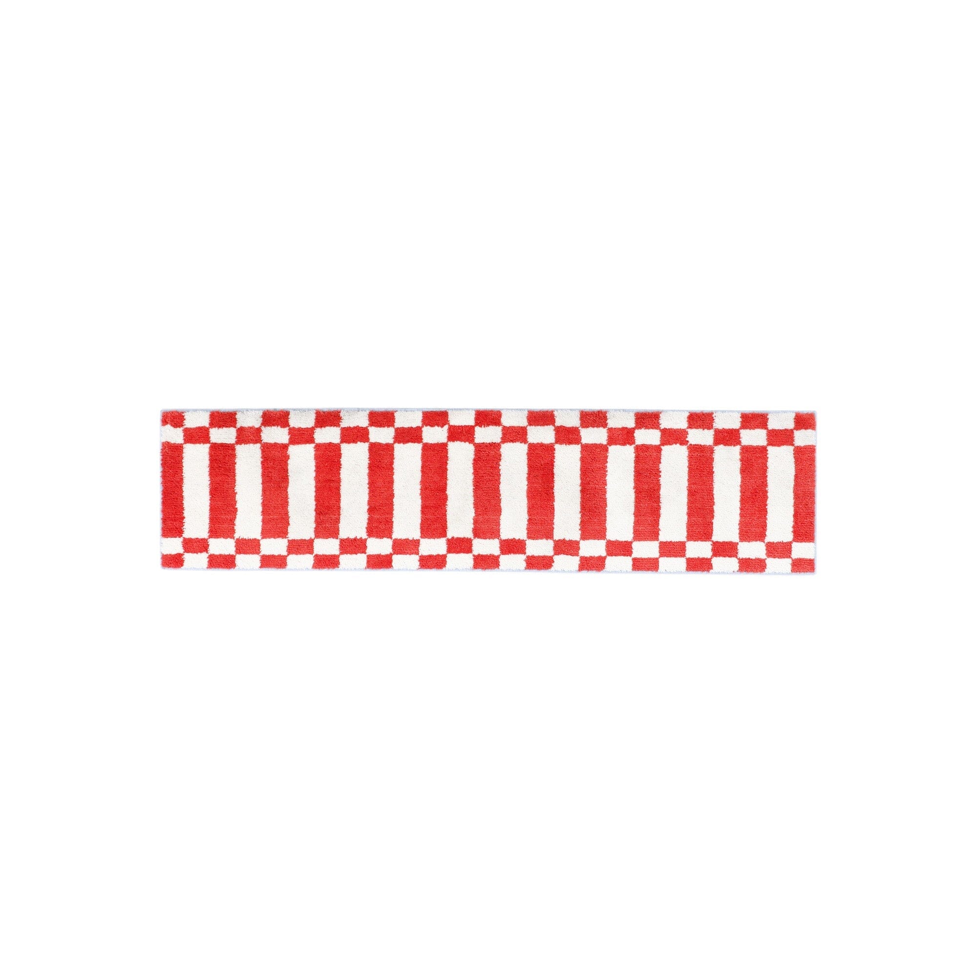 Checkerboard Kitchen Mat Medium Orange X Blue