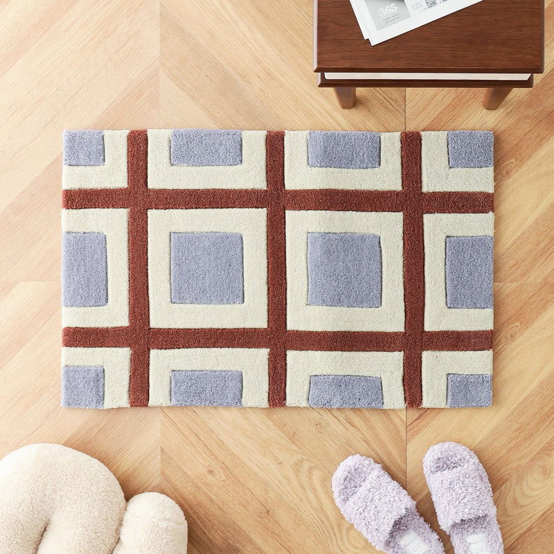 Geometry Mat 800X500 Purple X Brown