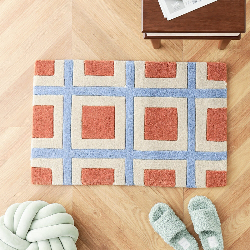 Geometry Mat 800X500 Orange X Blue