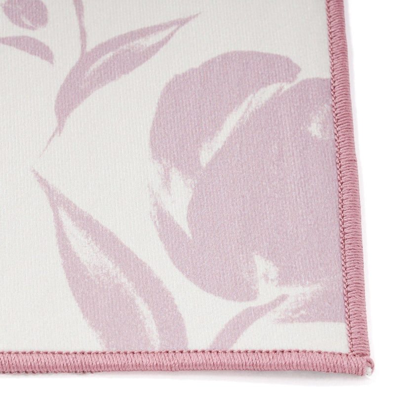 Print Kitchen Mat Flower Medium Pink
