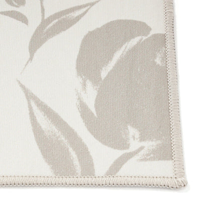 Print Kitchen Mat Flower Medium Beige