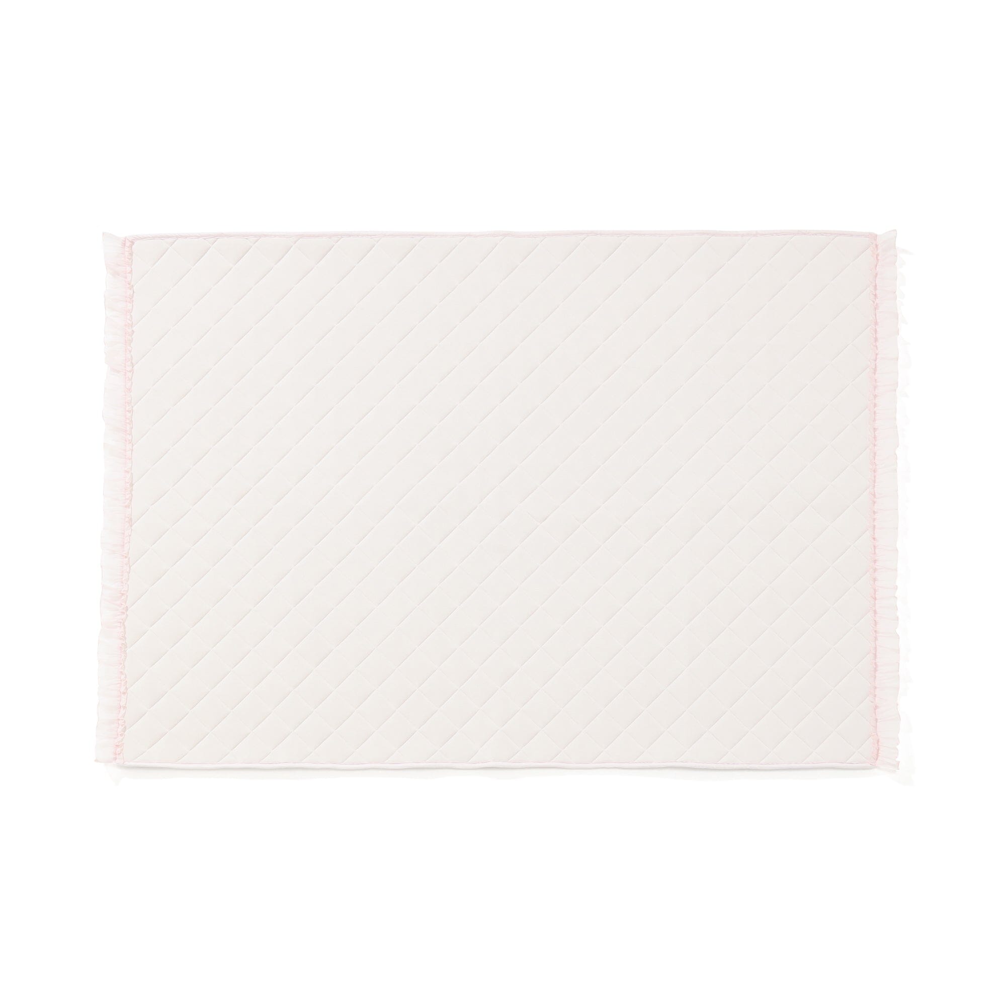 Cool Quilt Rug With Frills Medium Light Pink