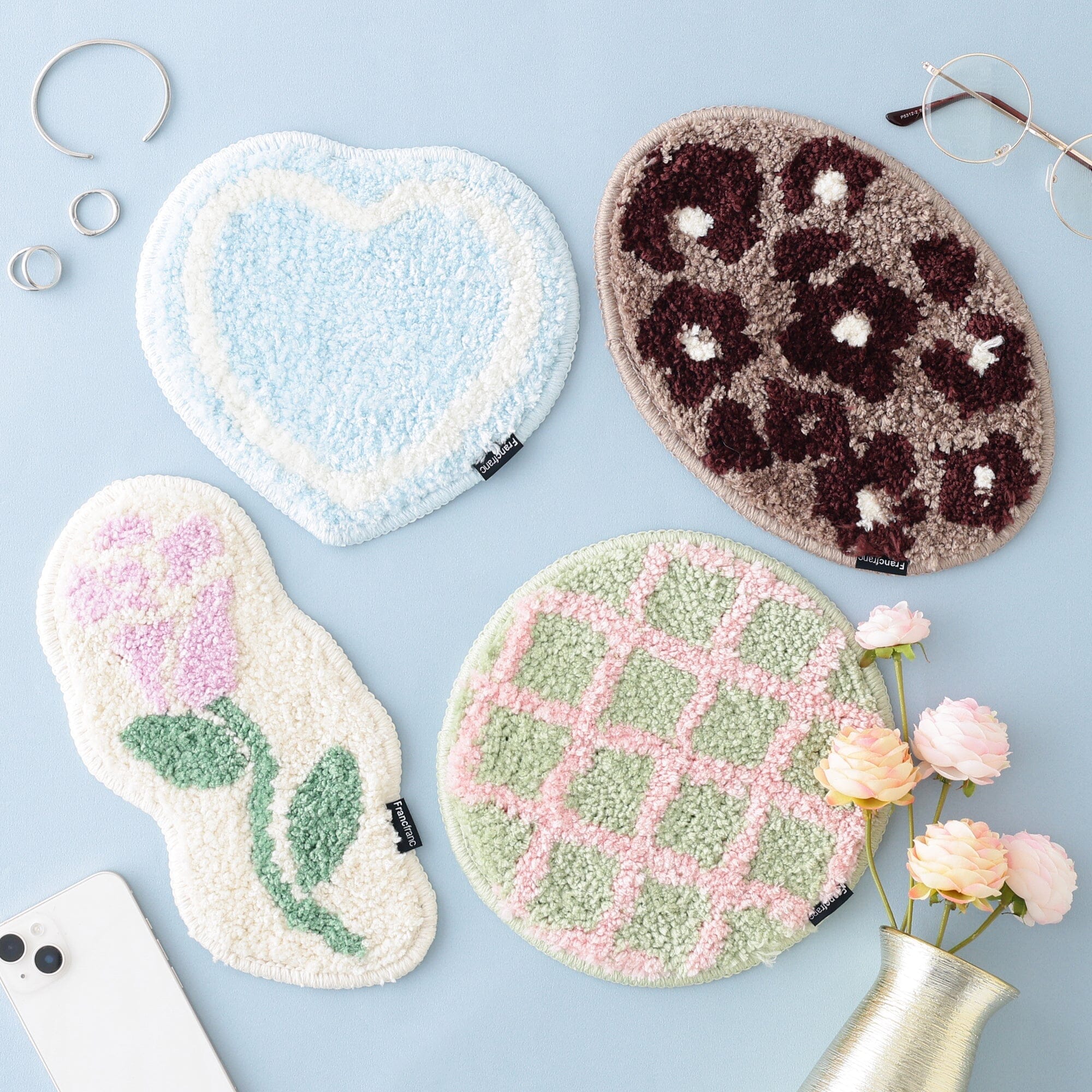 Mini Mat Heart Light Blue