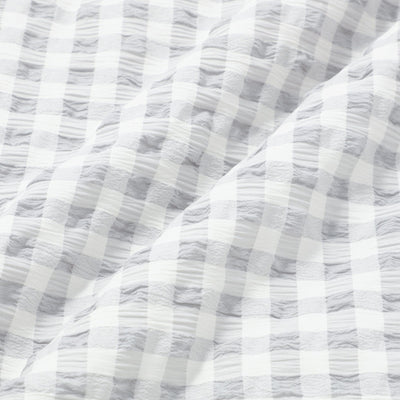 Fuwaro Cooling Comforter Frill Check Single White X Gray