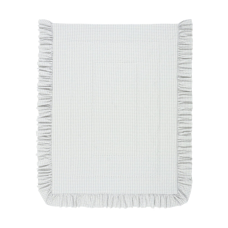 Fuwaro Cooling Comforter Frill Check Single White X Gray