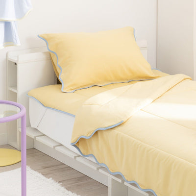 Fuwaro Cooling Quilt Bicolor Wave Single Yellow X Blue