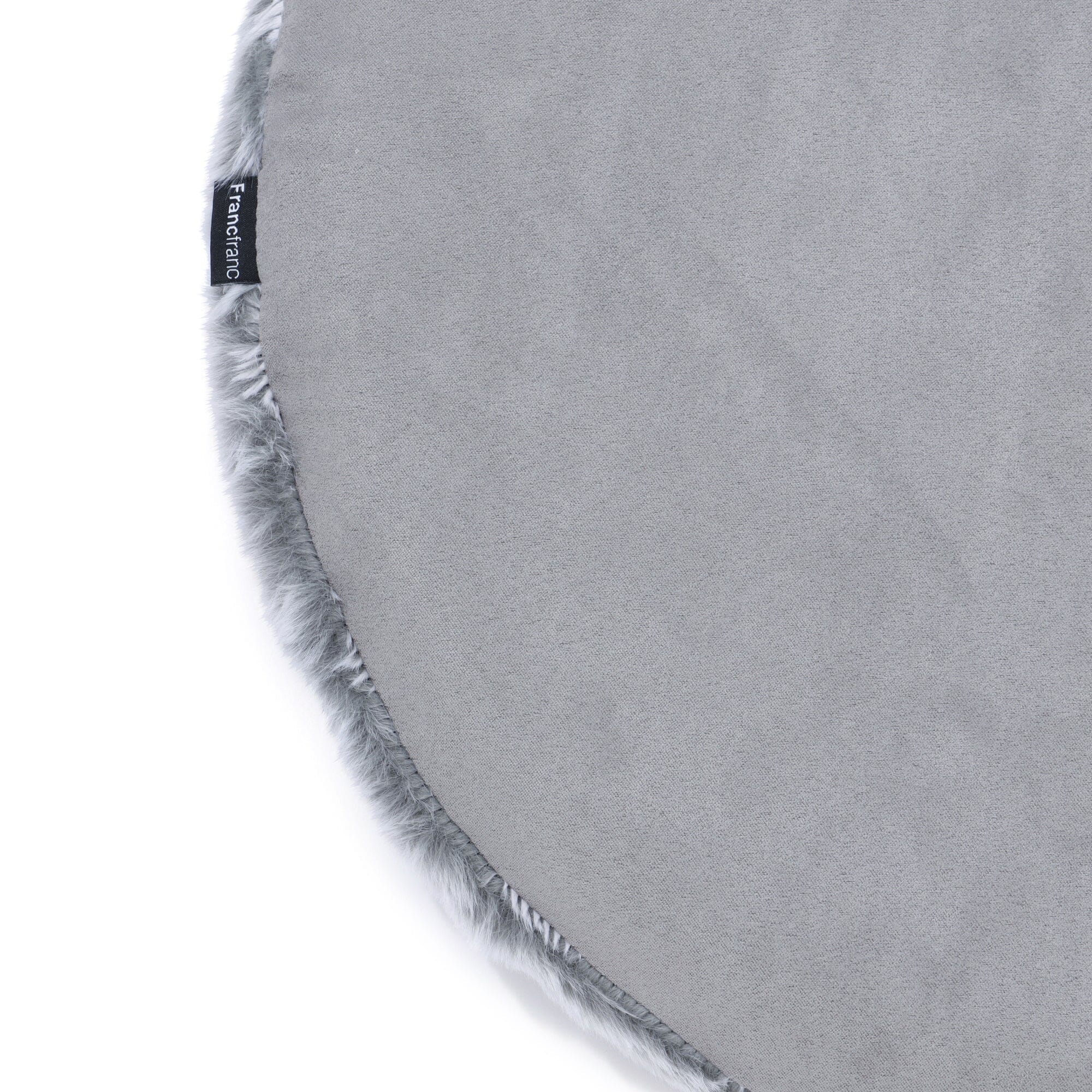 Mixed fur seat cushion φ400 Gray