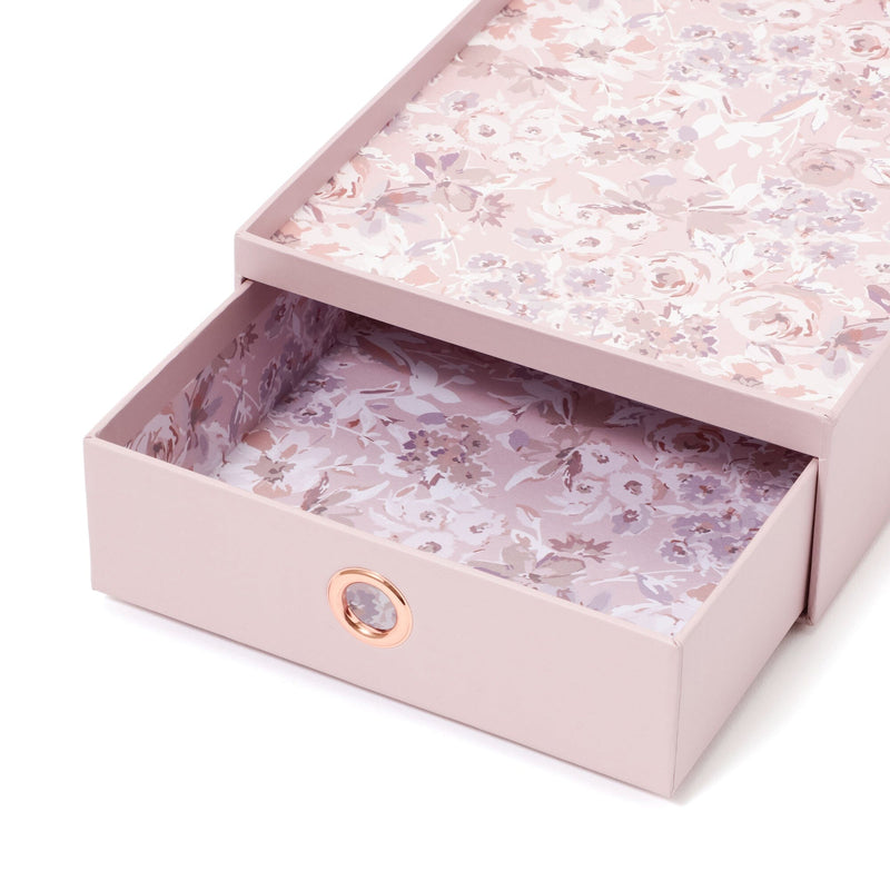 Petite Stationery Box Flower Pink