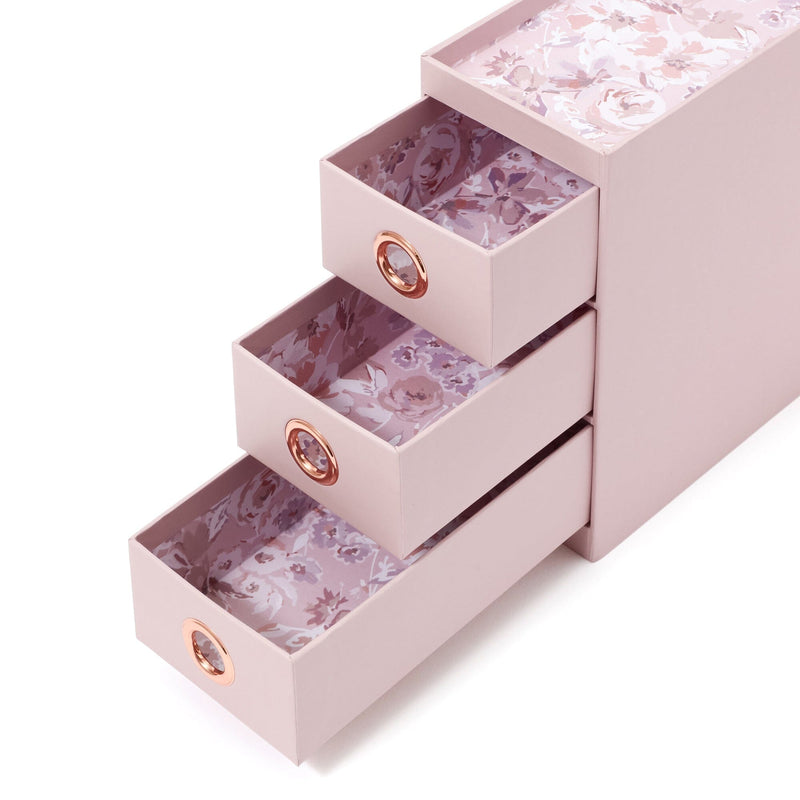 Petite 3-Drawer Chest With Pen Stand 3S Flower Pink