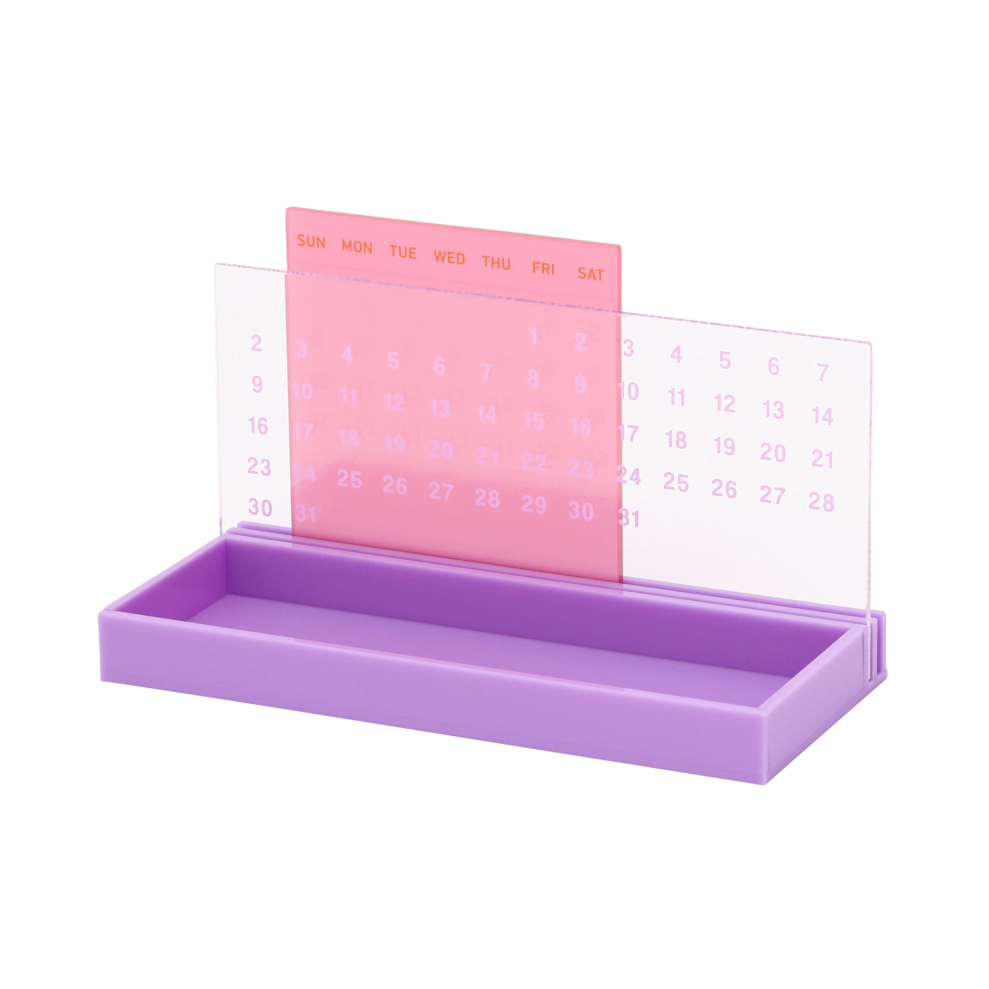 Acrylic Pen Tray Calendar Pink X Purple