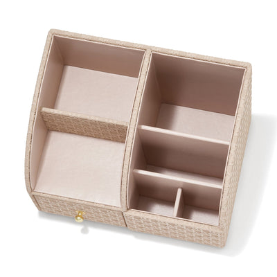 Embossed Desk Organizer Large Pink