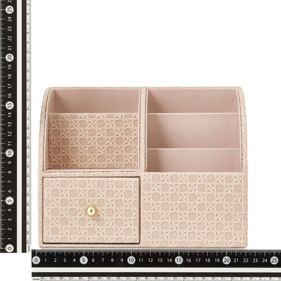 Embossed Desk Organizer Large Pink