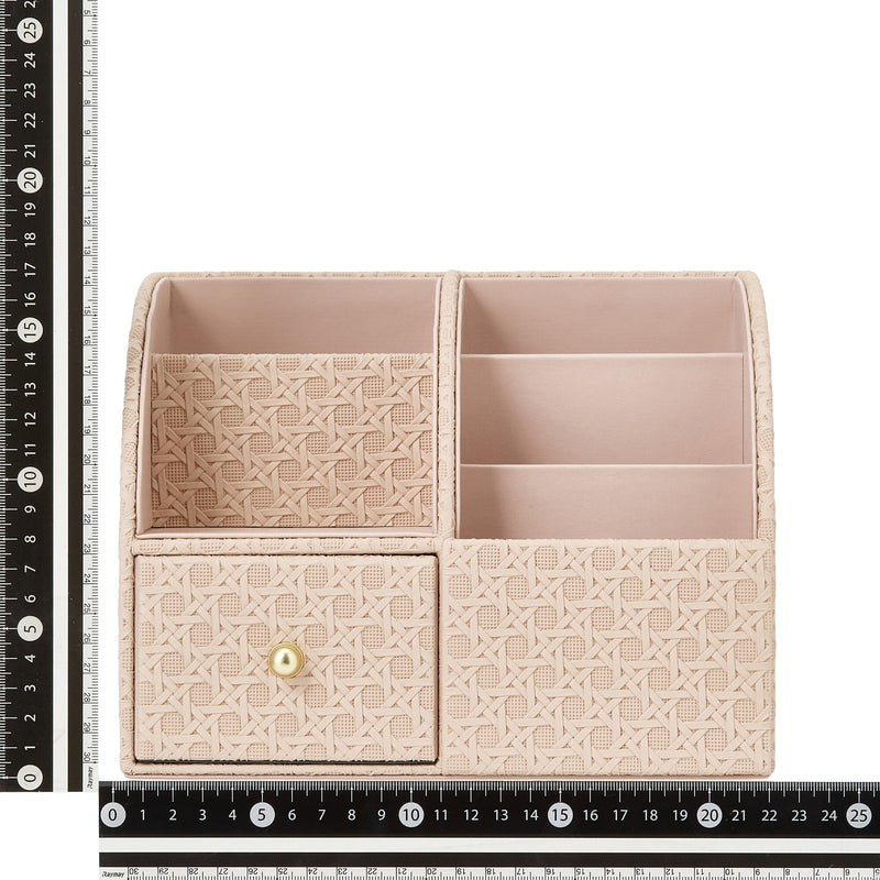 Embossed Desk Organizer Large Pink