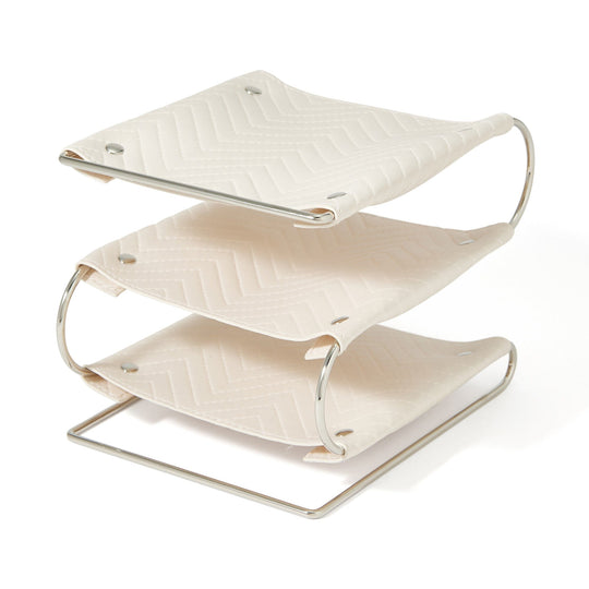 Quilting 3-Tier Tray Ivory