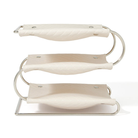 Quilting 3-Tier Tray Ivory