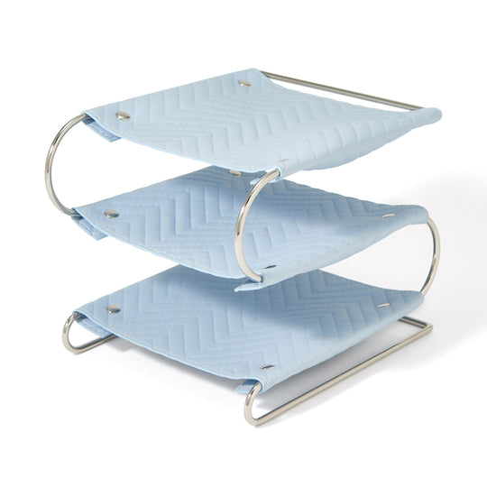 Quilting 3-Tier Tray Blue