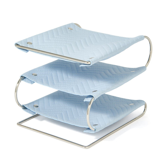 Quilting 3-Tier Tray Blue