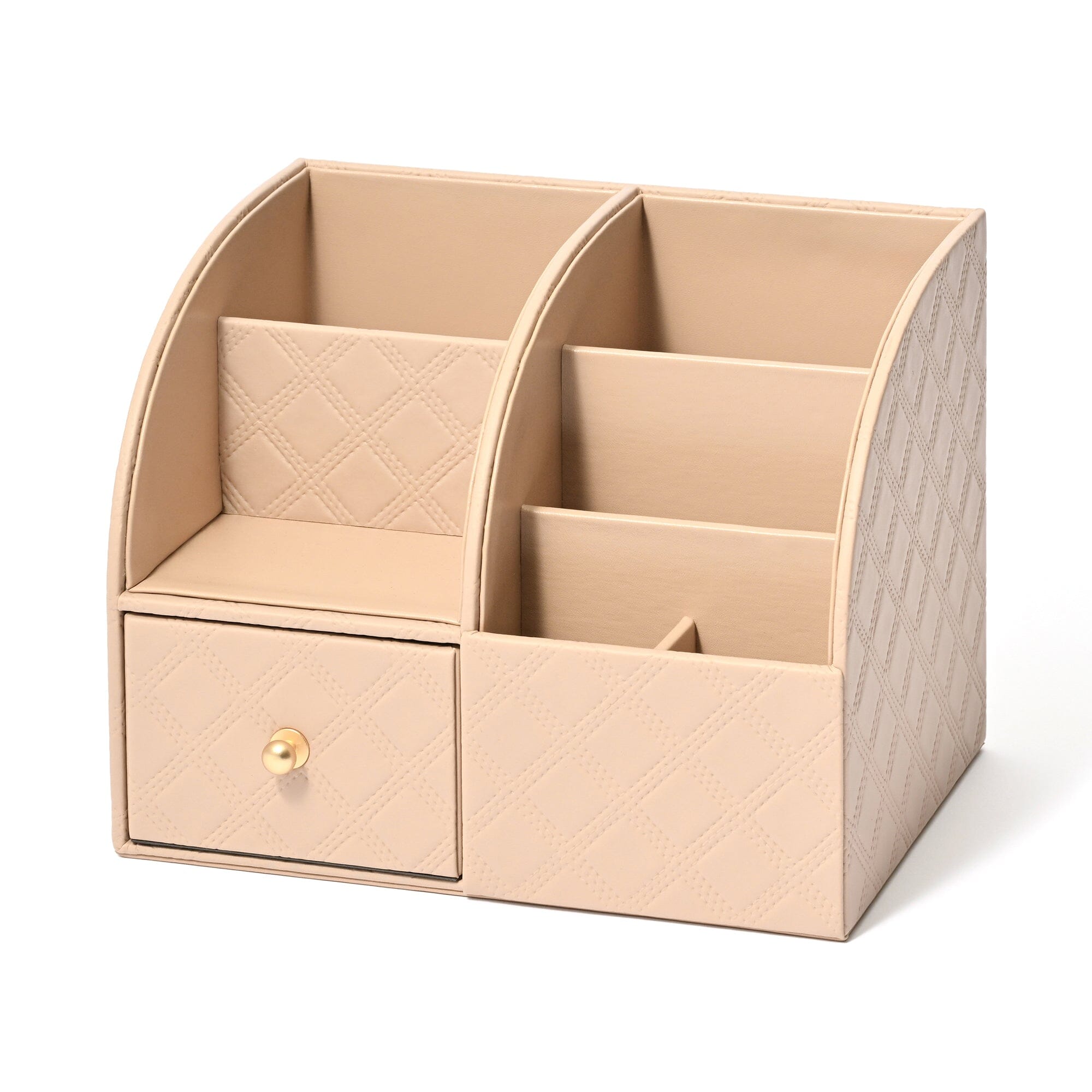 Check Stitch Desk Organizer Large Beige