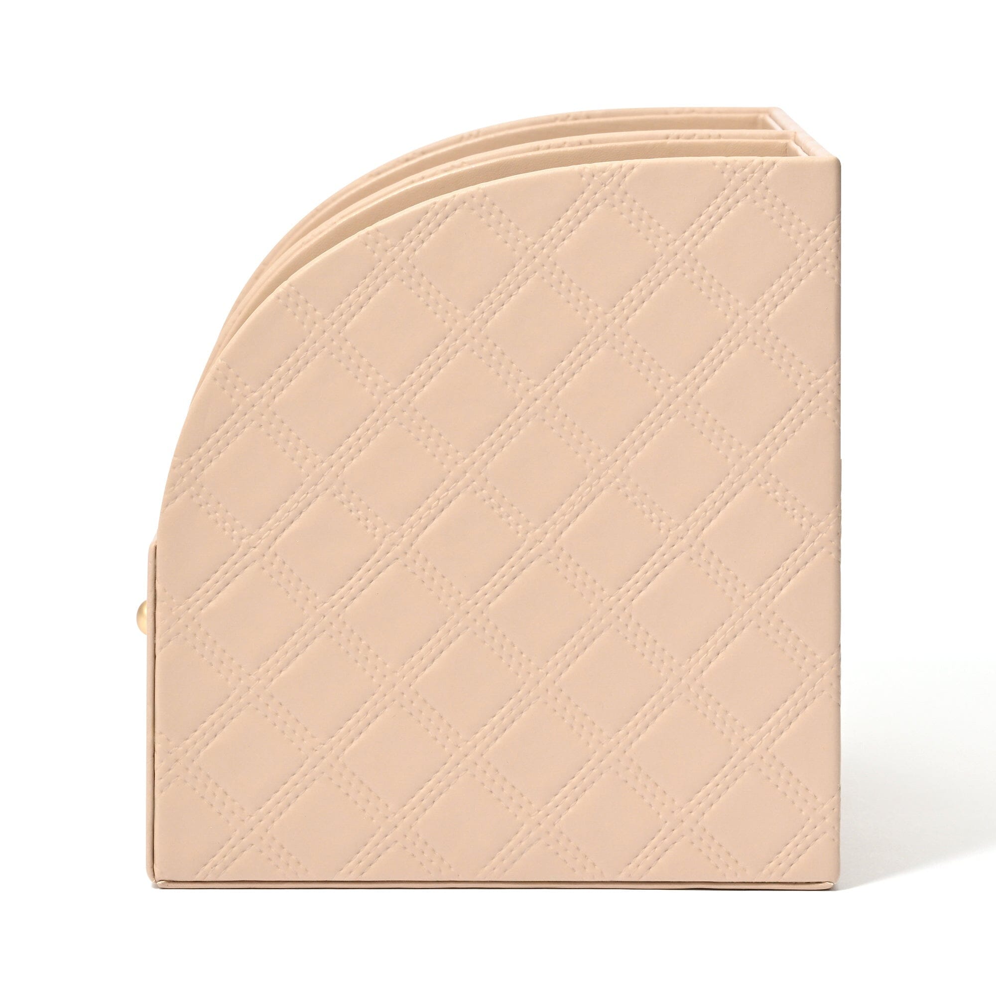 Check Stitch Desk Organizer Large Beige