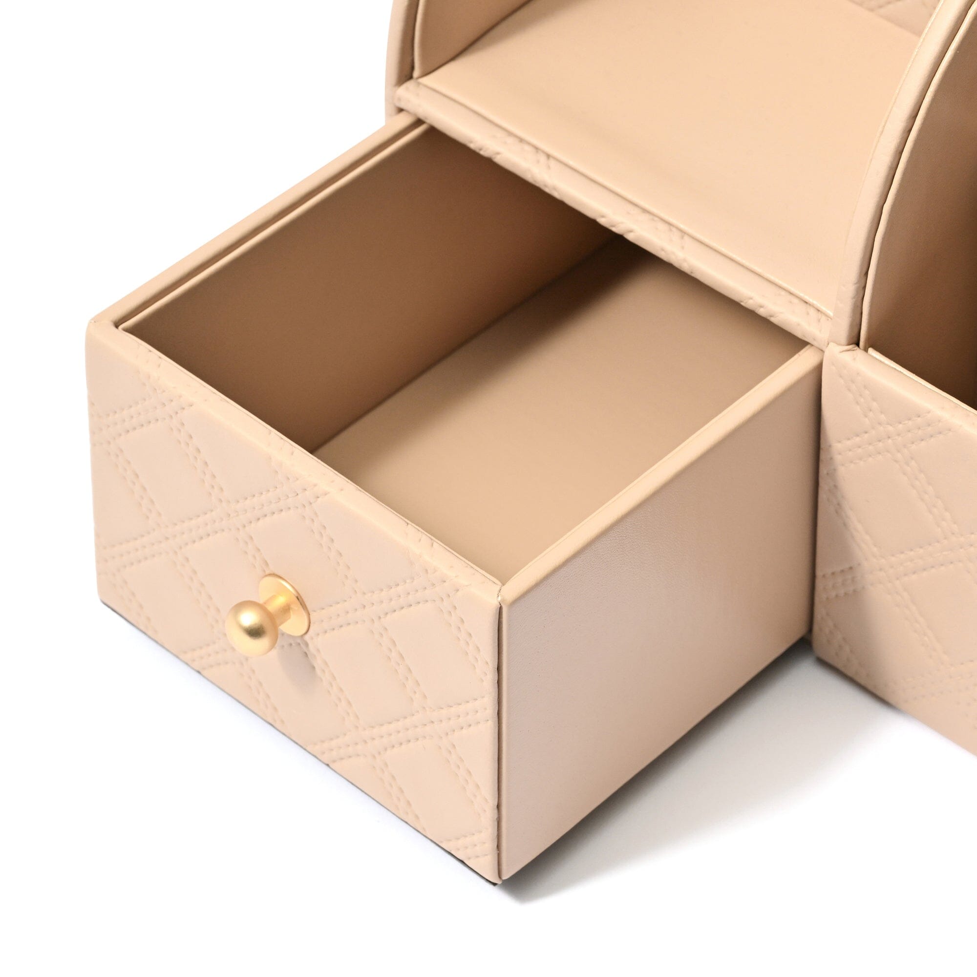 Check Stitch Desk Organizer Large Beige