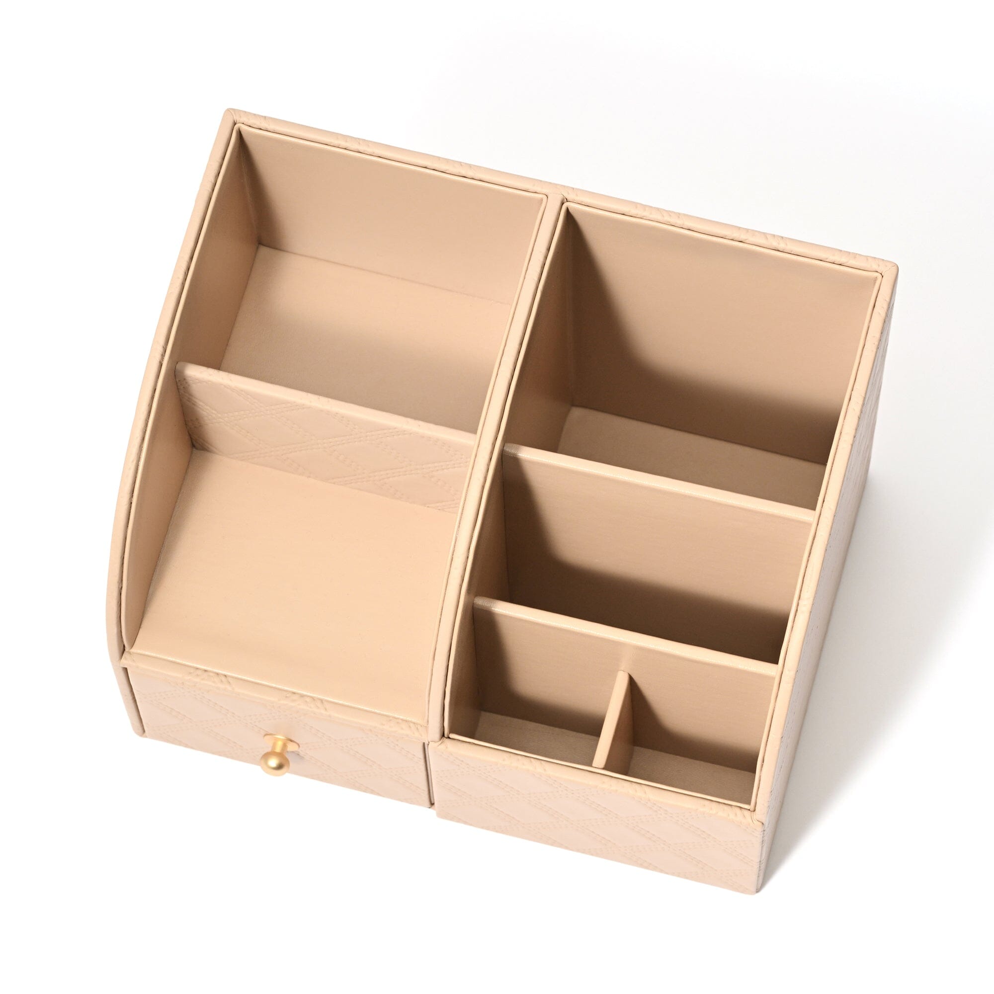 Check Stitch Desk Organizer Large Beige